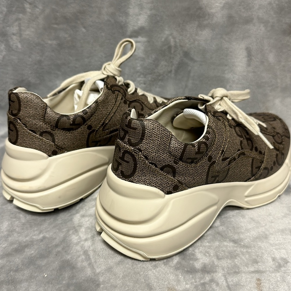 GUCCI Rython Jumbo GG Canvas Sneakers Size 38 - Picture 5 of 11
